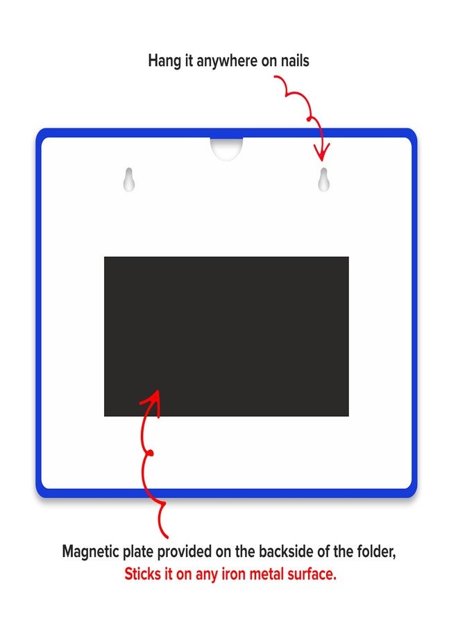 SOLO Magnetic Data SOP Holder, Pack of 2, Made in PP, Display Holder, for Office, Classroom, Store & Factory, to Display Advertising/Operating Instructions/Important Information (Blue, A4) - Image 2