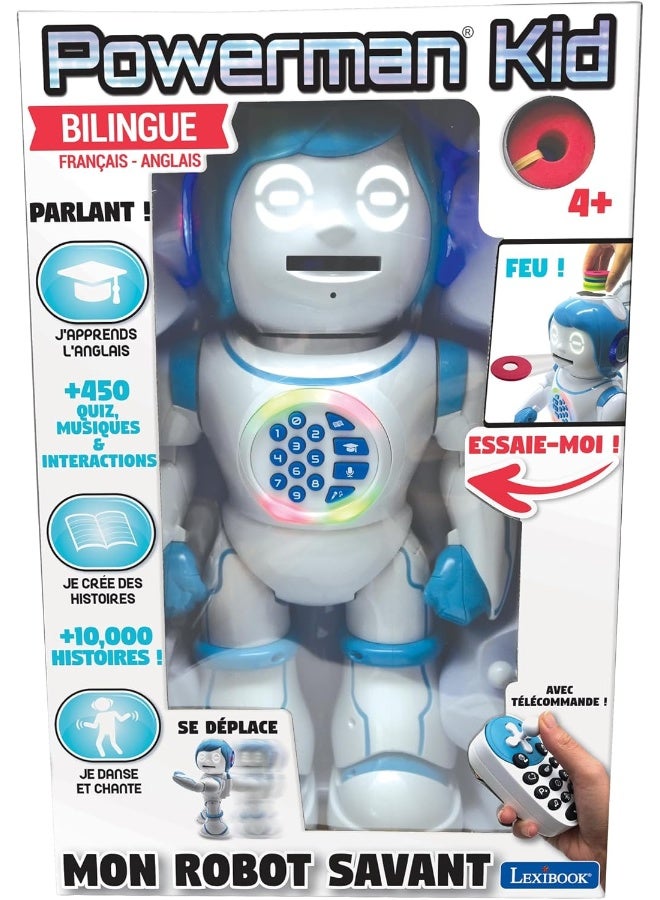 Lexibook Powerman ROB90FR Kid Learning Robot for Children Age 4+, Bilingual French and English Interactive STEM Robot Toy with Remote Control Joystick, Programmable Actions, Dance & Music Modes, 450+ Educational Quiz Questions, Voice Interaction Smart Educational Robotic Companion for Boys and Girls - Image 5