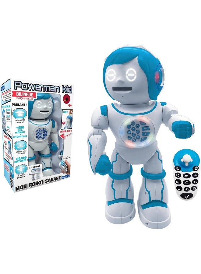 Lexibook Powerman ROB90FR Kid Learning Robot for Children Age 4+, Bilingual French and English Interactive STEM Robot Toy with Remote Control Joystick, Programmable Actions, Dance & Music Modes, 450+ Educational Quiz Questions, Voice Interaction Smart Educational Robotic Companion for Boys and Girls - Image 1
