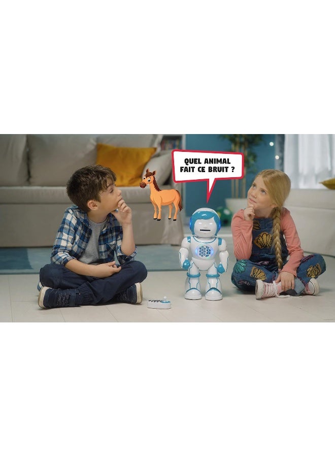 Lexibook Powerman ROB90FR Kid Learning Robot for Children Age 4+, Bilingual French and English Interactive STEM Robot Toy with Remote Control Joystick, Programmable Actions, Dance & Music Modes, 450+ Educational Quiz Questions, Voice Interaction Smart Educational Robotic Companion for Boys and Girls - Image 4