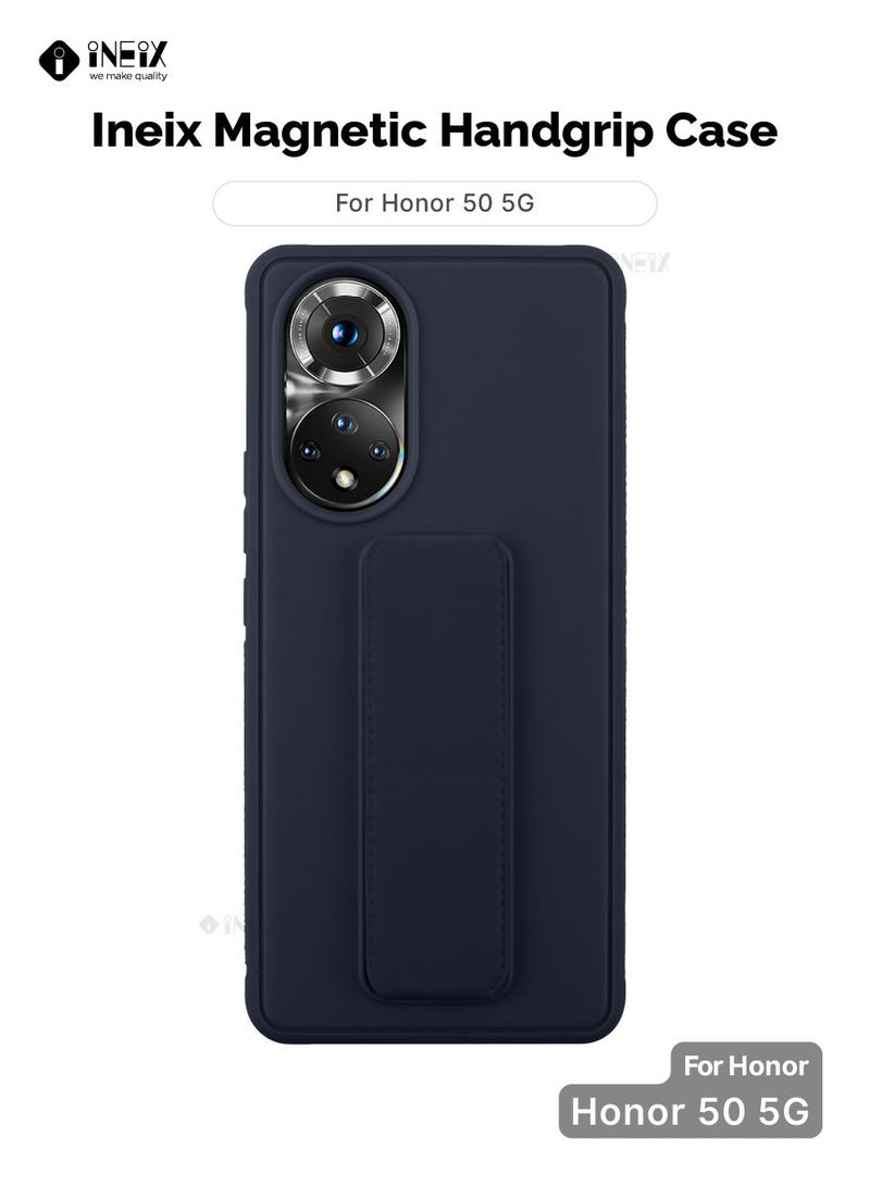 إينيكس جراب حماية 3 في 1 مغناطيسي ذو مسند للهاتف وسوار لأصابع اليد لهاتف هونور 50 5G ازرق غامق - Image 1