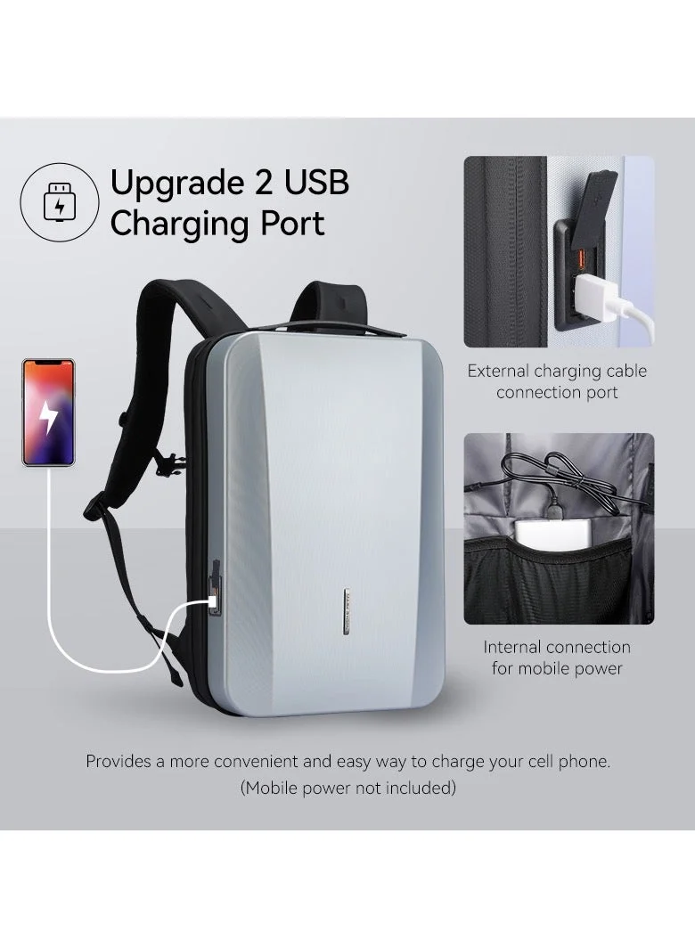Mark Ryden  MARK RYDEN 7917 Backpack Silver - Organized Storage, Water-Resistant, Impact Resistant, USB Charging Port, Safety Lock, Ergonomic Design, Ideal for Business, Travel, and Daily Use  | Best Price UAE
