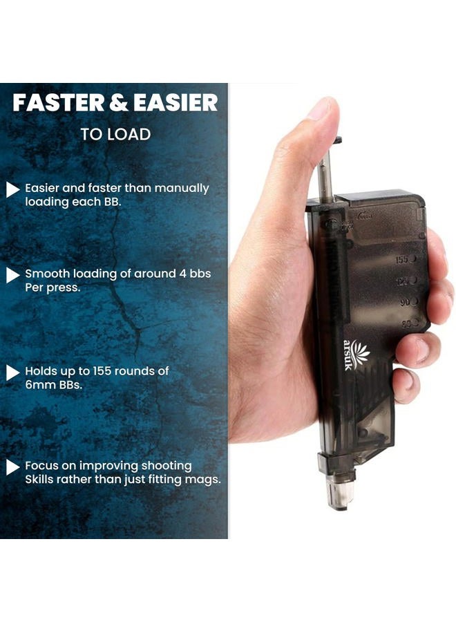ARSUK Airsoft Speed Loader with Adapter for 6mm bb Pellets, Paintball Magazine Fast Quick Loading Airsoft Tool Accessory for 155 Rounds - Image 3