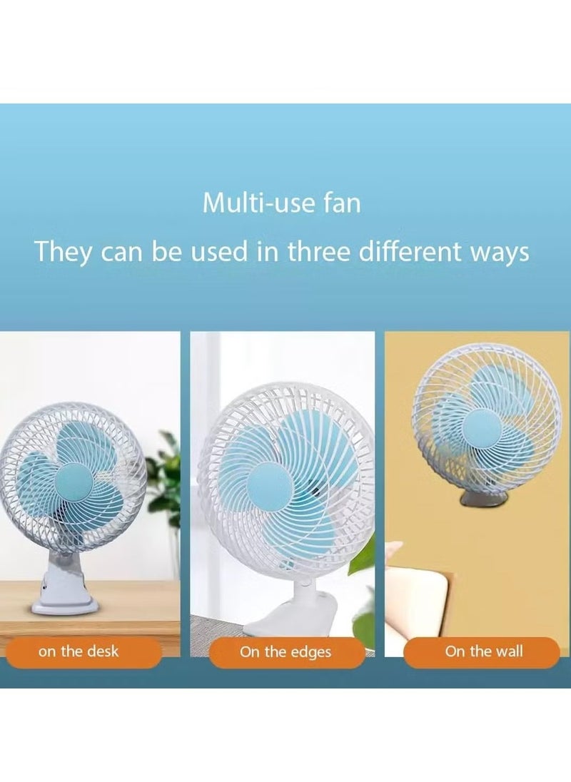 JAJEEK - Portable Desk Fan with 2-Speed Settings | Quiet Clip-On Table Fan with Oscillating & Tilt Design | Rotatable Wall Mount Mini Fan for Office, Home, Travel | Strong Airflow Hanging Fan for Desktop & Personal Use - Image 1
