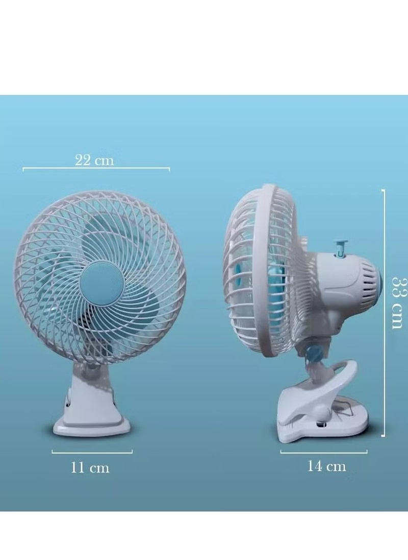 JAJEEK - Portable Desk Fan with 2-Speed Settings | Quiet Clip-On Table Fan with Oscillating & Tilt Design | Rotatable Wall Mount Mini Fan for Office, Home, Travel | Strong Airflow Hanging Fan for Desktop & Personal Use - Image 1