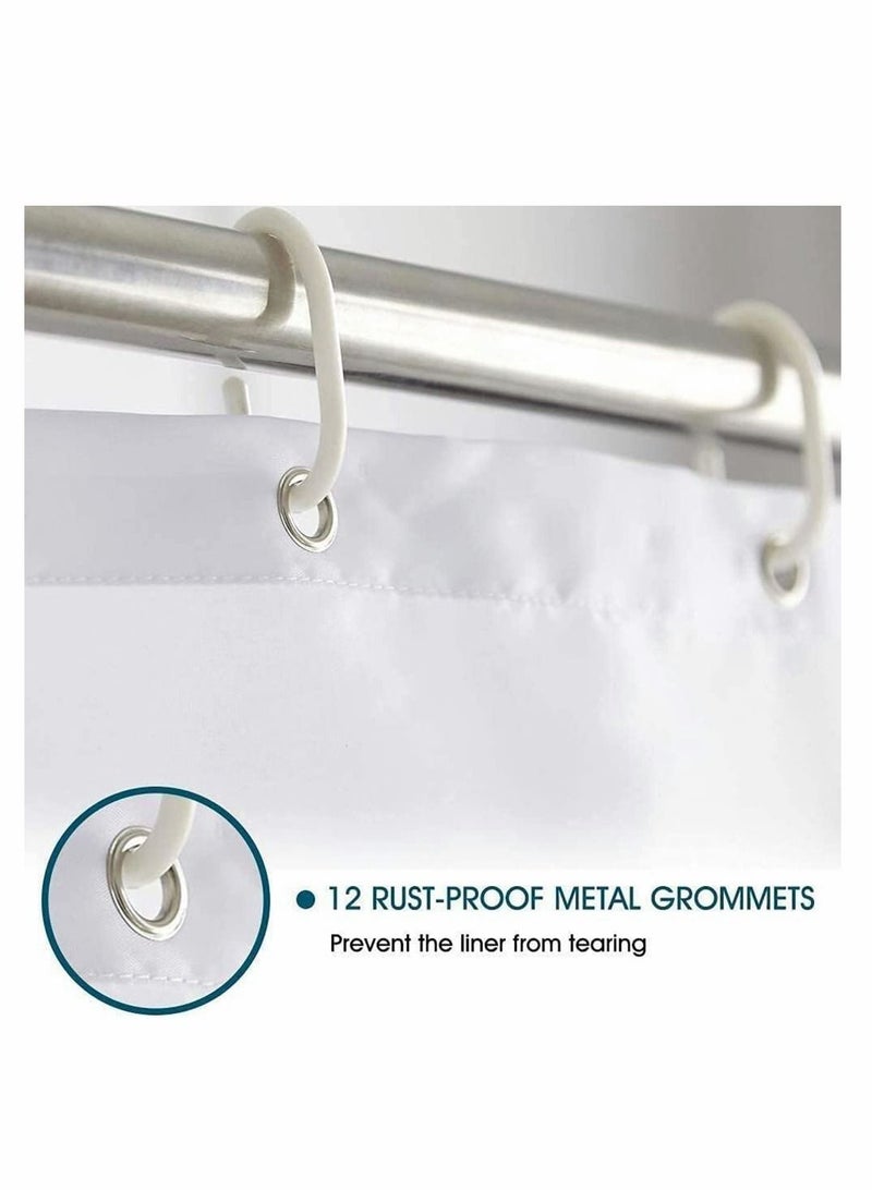 KASTWAVE Floral Shower Curtain with 12 Hooks Pink Flowers Green Leaves Shower Curtain Set for Bathroom, Watercolor Boho Bath Curtain Set, Waterproof Fabric Shower Curtain - Image 5