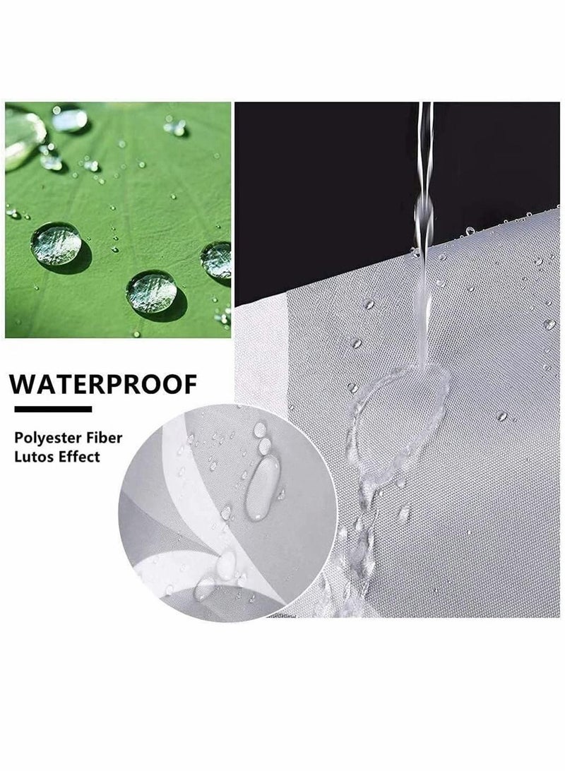 KASTWAVE Floral Shower Curtain with 12 Hooks Pink Flowers Green Leaves Shower Curtain Set for Bathroom, Watercolor Boho Bath Curtain Set, Waterproof Fabric Shower Curtain - Image 4