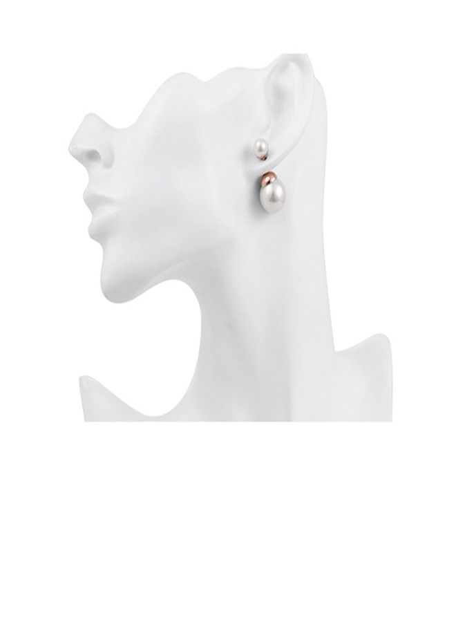 NIBEMINENT 925 Pearl Earrings Rose Gold  - Image 2