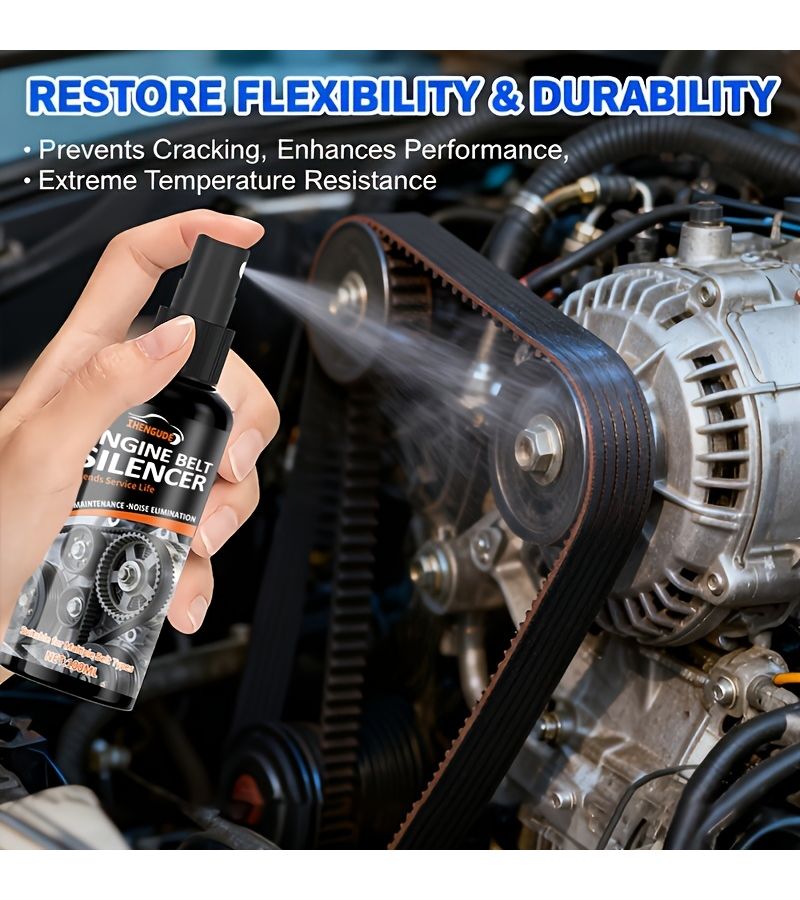 مُخفّف ضوضاء الحزام – 3.38 أونصة من المزلّق يحل مشاكل الضوضاء غير الطبيعية لحزام الدفع لمحركات السيارات وعلب تروس الدراجات النارية يُقلّل الضوضاء ويُخفّف التآكل ويمنع التقادم والتشقّق - Image 5
