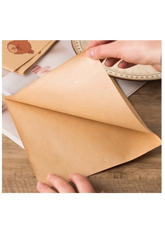 OASIS-TH 100 Sheets Greaseproof Paper, Baking Wrapping Paper Food Wrapping Paper, Food Basket Liners Paper Deli Paper for Breads French Fries Sandwiches Pizza Burgers Hot Dogs 20X20CM  - Image 2