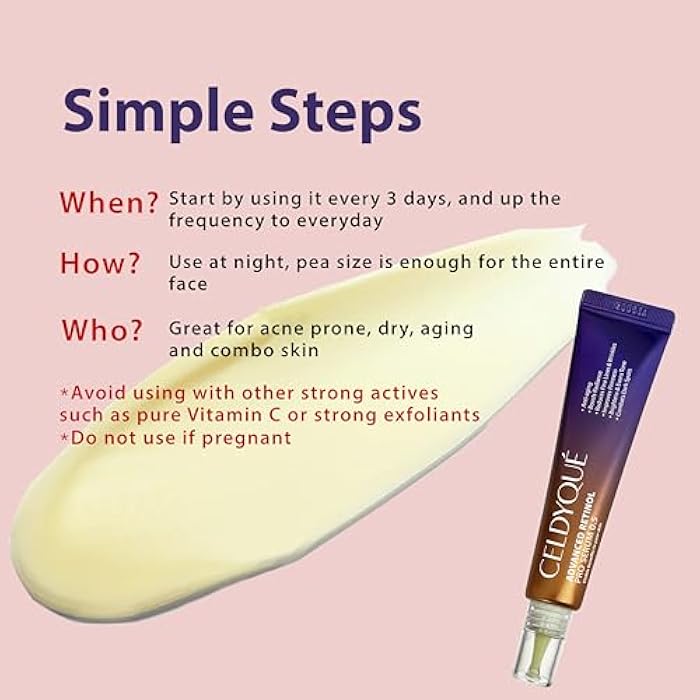 CELDYQUE Advanced Retinol Pro Retinal Serum 0.5 w/Centella Asiatica 66% Anti-Aging Radiance-Boosting & Skin-Smoothing Cream w/Retinal Complex, Niacinamide & Hyaluronic Acid Korean Skincare - Image 5