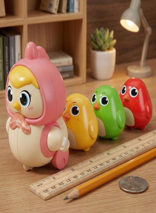 UTPATI Chicken Toys for Kids, Swinging Chain String Magnetic Hen with Chick Learning to Crawl Spring Toy, Crawling Wind-up Duck, Walking Chicken Cute Windup Toy for Boys Girls Toddler. (Pink) - Image 1