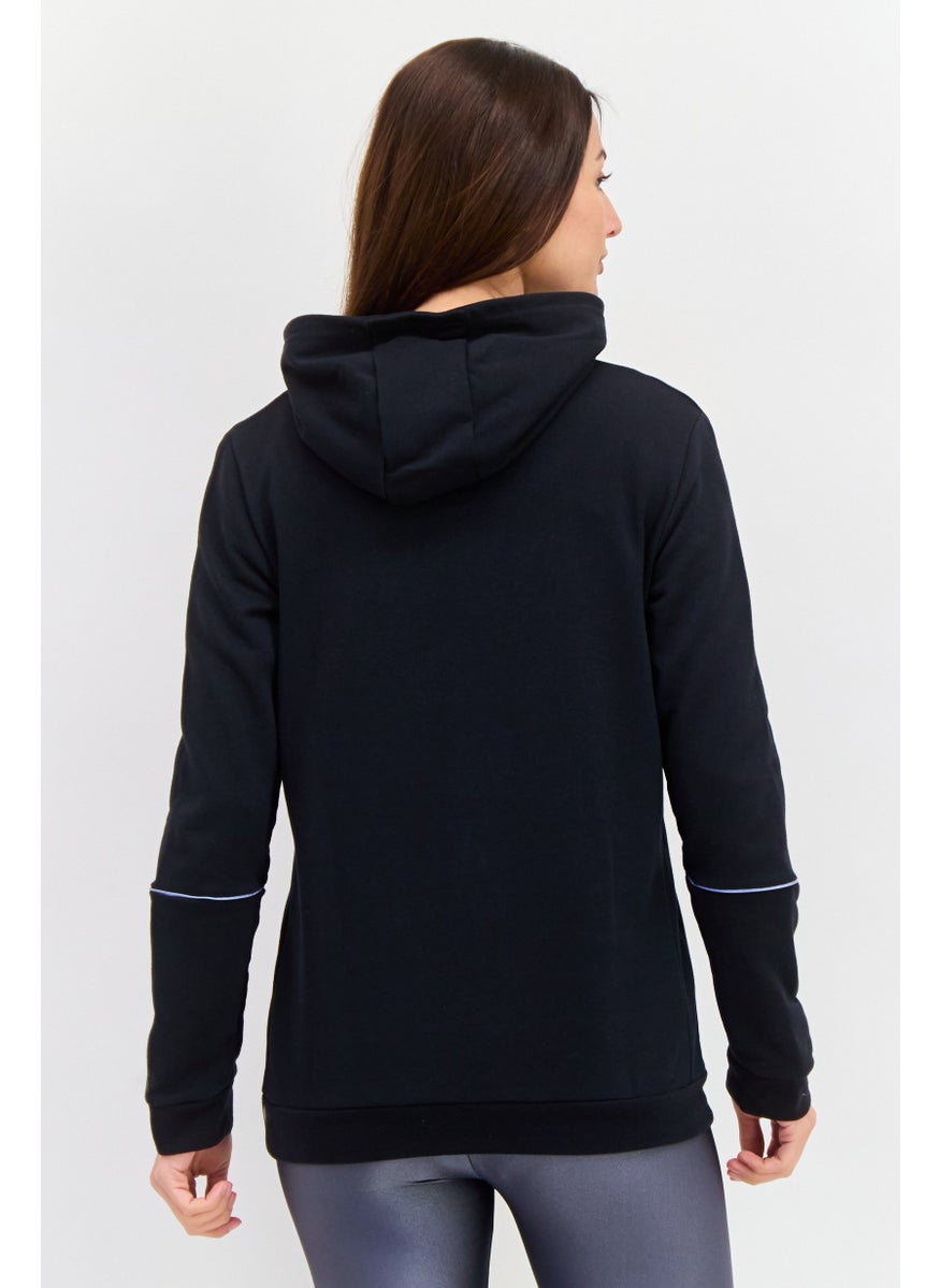 Adidas Women Sportswear Fit Long Sleeve Training Hoodie, Black  - Image 3