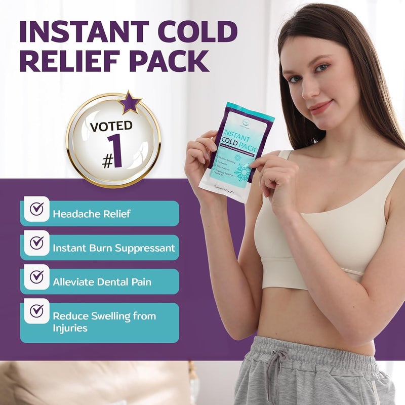AllSett Health أكياس الثلج الفورية للإصابات 25 حزمة 7 × 4 - Image 2