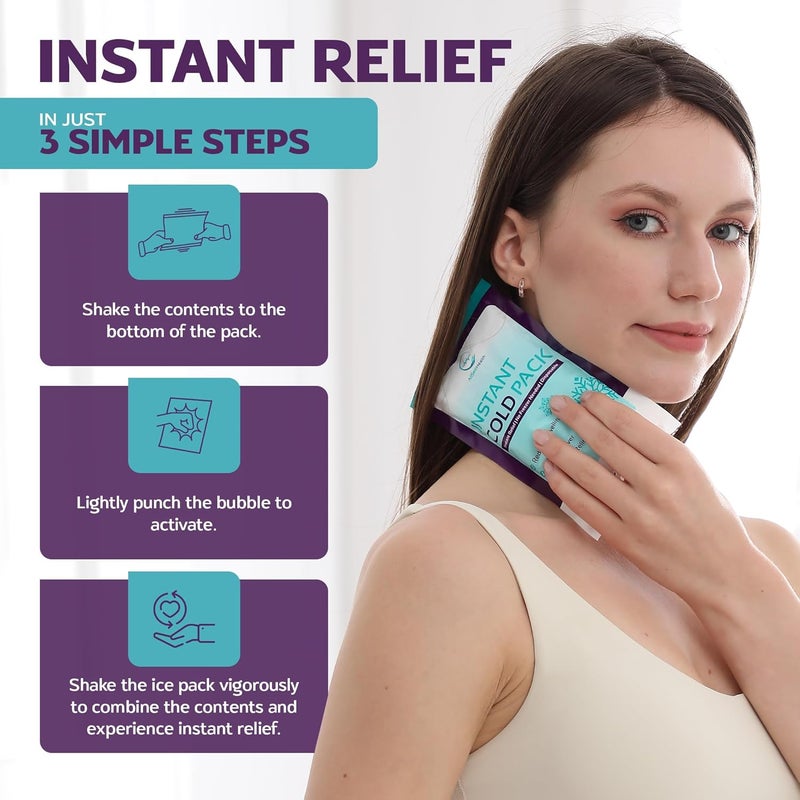 AllSett Health أكياس الثلج الفورية للإصابات 25 حزمة 7 × 4 - Image 4