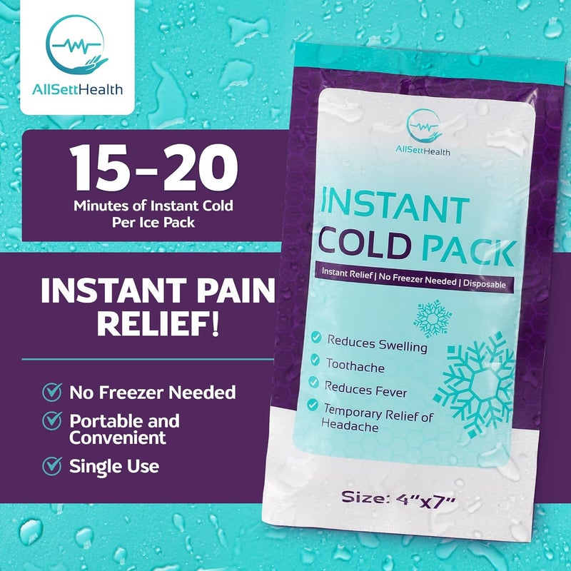 AllSett Health أكياس الثلج الفورية للإصابات 25 حزمة 7 × 4 - Image 3