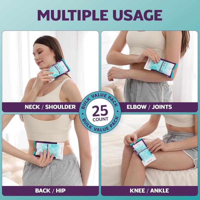 AllSett Health أكياس الثلج الفورية للإصابات 25 حزمة 7 × 4 - Image 5