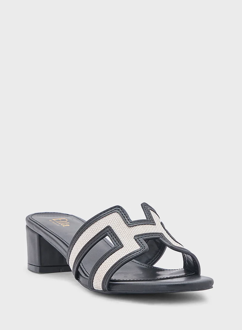 ELLA Contrast Color H Mule Sandal