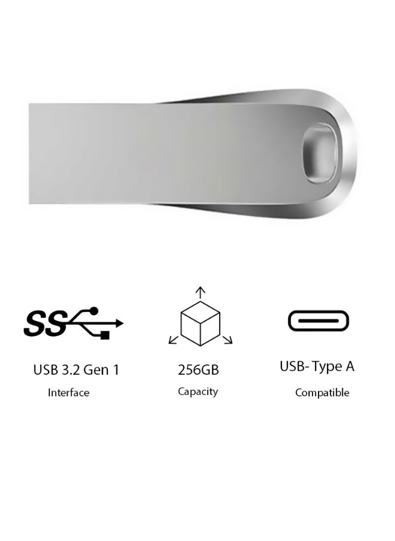 ماركة غير محددة - محرك فلاش USB، محرك أقراص USB خفيف الوزن ومحمول، جهاز تخزين بيانات سريع لنقل البيانات، محرك فلاش قوي ومتين لأجهزة الكمبيوتر المحمول التي تعمل بنظام Windows، (قطعة واحدة، 256 جيجابايت) - Image 1