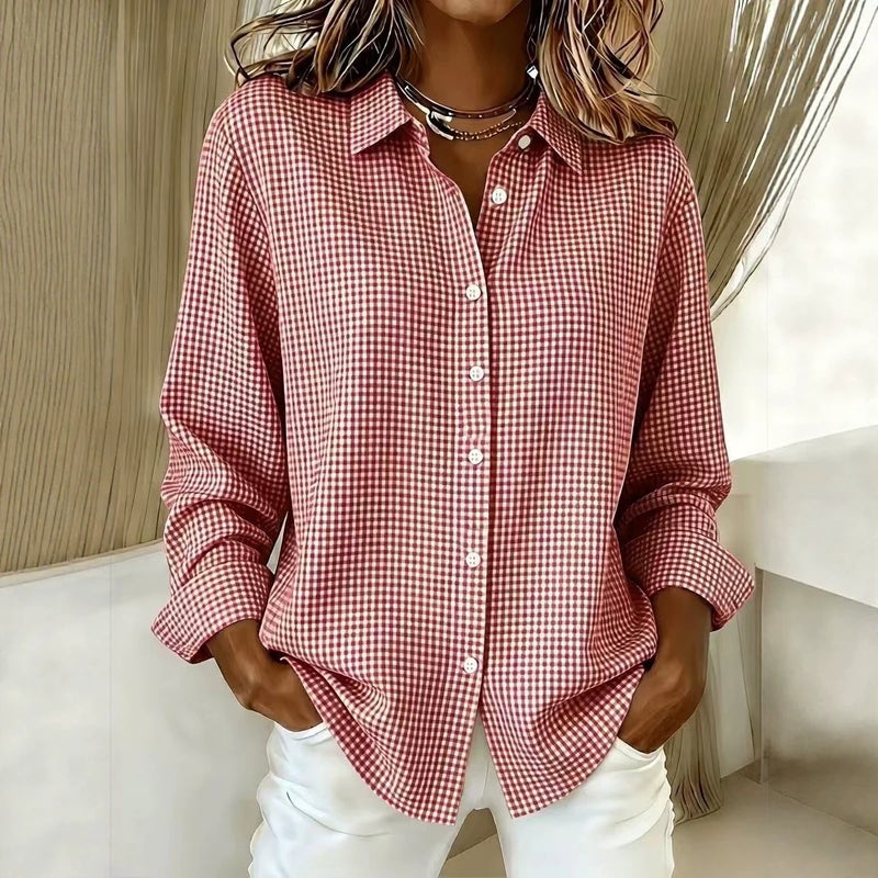 Women's Plaid Long Sleeve Shirt - Image 1
