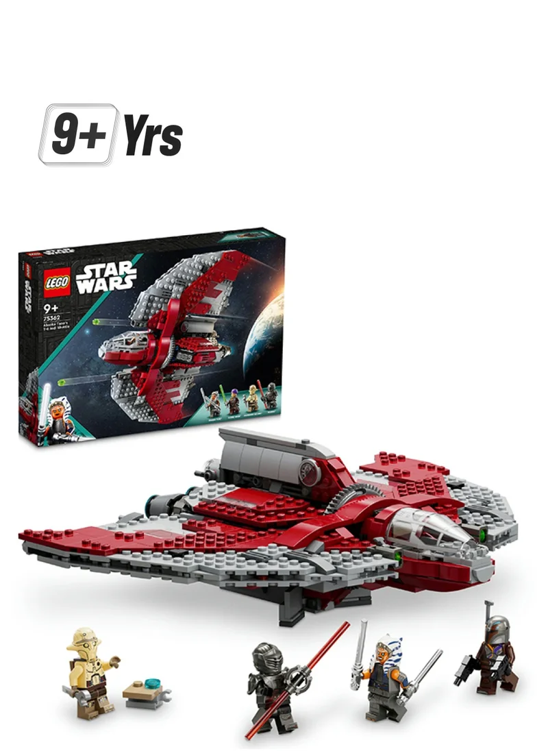 ليغو Star Wars Ahsoka Tano’s T-6 Jedi Shuttle 75362 Building Toy Set; Fun Gift Idea for Kids Aged 9 and Over, Featuring a Buildable, Stud-Shooting Starship and 4 Characters (601 Pieces)