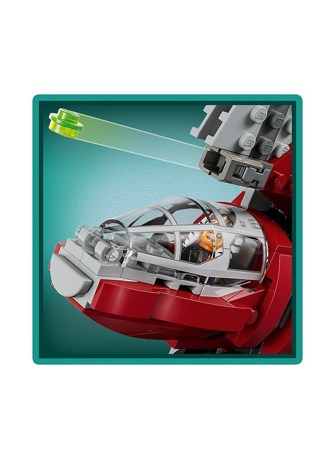 LEGO لعبة بناء طائرة جيدي T-6 لأهسوكَا تَانو من حرب النجوم 75362؛ فكرة هدية ممتعة للأطفال من عمر 9 سنوات فما فوق، تضم مركبة فضائية قابلة للبناء تطلق الكتل و4 شخصيات (601 قطعة)  - Image 2