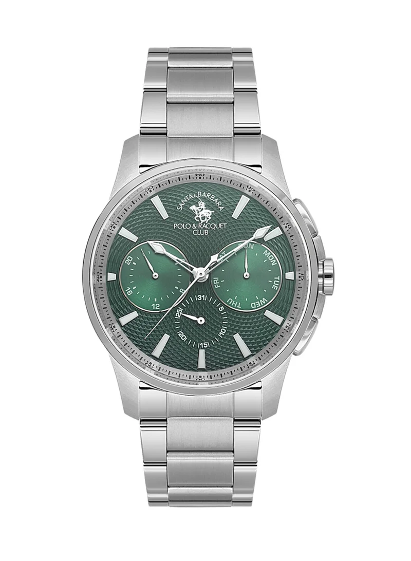 SANTA BARBARA POLO & RACQUET CLUB Santa Barbara Polo & Racquet Club - Legend Men's Watch | Stainless Steel Band with Steel Case | Analog | Round Dial | Mineral Glass | Japanese Quartz | Water Resistance 50 Meters