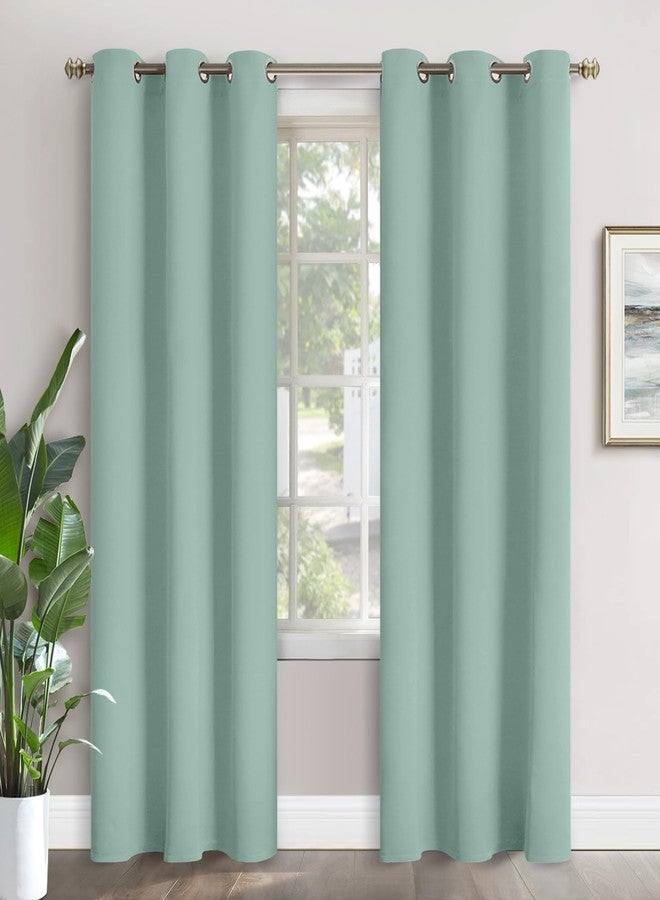 YoungsTex Sage Green Blackout Curtains for Living Room 84 Inches Length - Thermal Insulated with Grommet Room Darkening Drapes for Bedroom Dining Room Privacy Decorative, 2 Panels, 42 x 84 Inch - Image 1