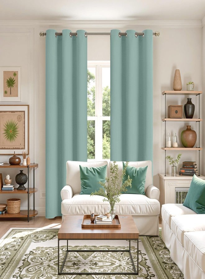 YoungsTex Sage Green Blackout Curtains for Living Room 84 Inches Length - Thermal Insulated with Grommet Room Darkening Drapes for Bedroom Dining Room Privacy Decorative, 2 Panels, 42 x 84 Inch - Image 2