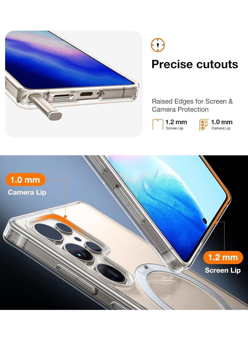 TORRAS - 360° Spin Magnetic Stand for Samsung Galaxy S25 Ultra Case, Fit for Magsafe, Mil-Grade Slim Hard PC Protective S25 Ultra Clear Case with Kickstand & Ring Holder, Ostand Spin, Clear - Image 1