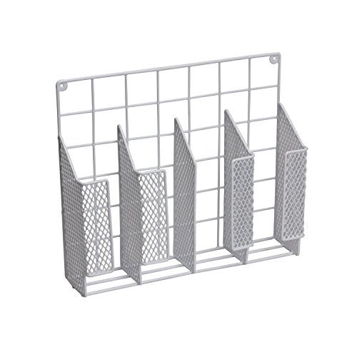 Home Basics Organizer Rust Resistant, Perfect for Food Storage, Silver Foil, Wax Paper, Sandwich Bags, Plastic Wrap-Mounts,White - Image 1