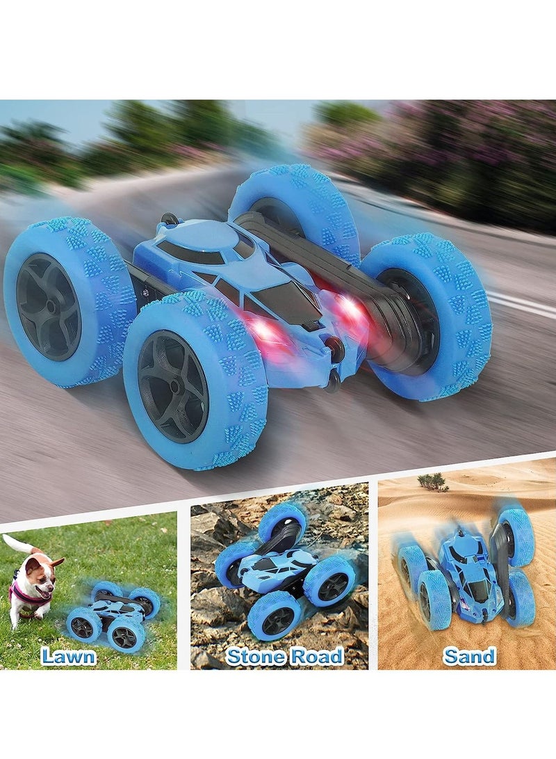 MIXDE Remote Control Car Stunt RC Cars, 90 Min Playtime, 2.4Ghz Double Sided 360° Rotating RC Crawler with Headlights, 4WD Off Road Drift RC Race Car Toy for Boys and Girls Aged 3+ Blue - Image 3