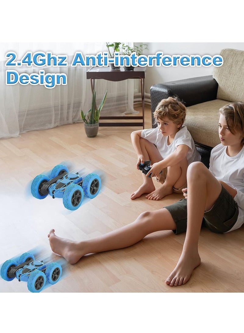 MIXDE Remote Control Car Stunt RC Cars, 90 Min Playtime, 2.4Ghz Double Sided 360° Rotating RC Crawler with Headlights, 4WD Off Road Drift RC Race Car Toy for Boys and Girls Aged 3+ Blue - Image 4