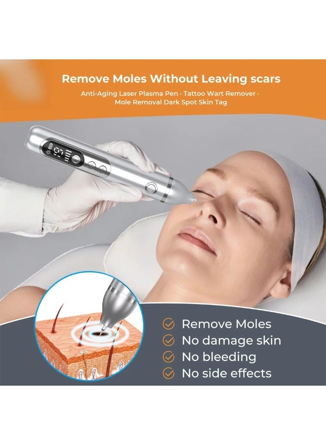 Multifunctional Portable Spot and Mole Removal Device - 19-Level Ionized Carbonized Skin Cleansing Pen, Dual-Light Precision Repair, USB Rechargeable Medical Aesthetic Tool, Suitable for Various Types of Pigmentation and Skin Growths (Silver) - Image 4