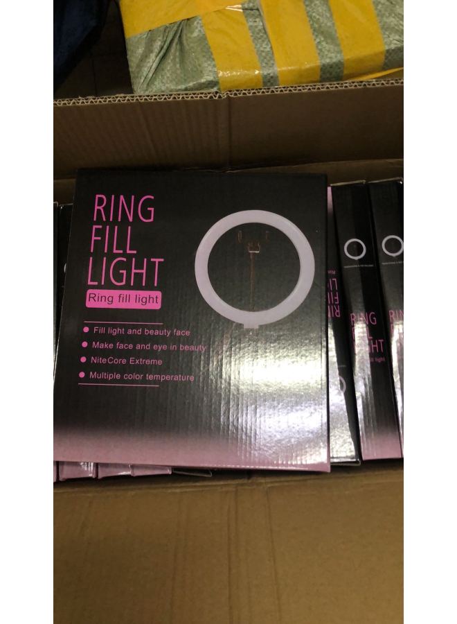 general 10-inch Mobile Live Fill Light Live Broadcast Ring Anchor Fill Light 26cm Three-speed Dimming Color Beauty Light-Color:26cm Live Light Black - Image 1