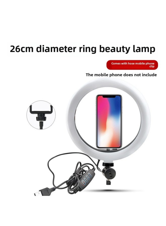 general 10-inch Mobile Live Fill Light Live Broadcast Ring Anchor Fill Light 26cm Three-speed Dimming Color Beauty Light-Color:26cm Live Light Black - Image 2