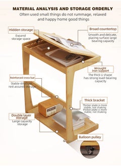 C-Shaped Sofa Side Table with Wheels Rolling Laptop Table Adjustable Height End Table Overbed Computer Desk Cart Stand Mobile Workstation Bedside Table for Living Room Bedroom - pzsku/Z27A74D79F25708D31565Z/45/_/1733453731/c03f32c0-81d5-4dbc-bd73-e286c55b4015