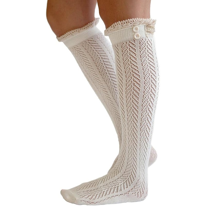 Modern Boho The Original on Boot Socks with Lace Trim Boutique Socks by - Image 1