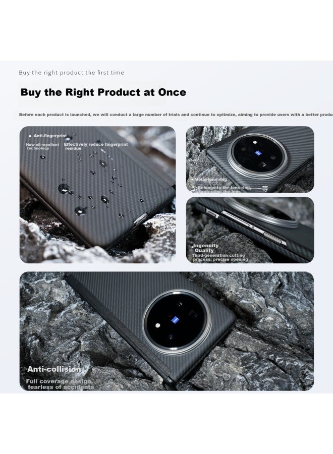 Conga Kevlar Aramid Fiber Central Axis Protective Case For Vivo X Fold 5, Full Coverage Ultra-thin Shockproof Heat Dissipation Magnetic Thin Metal Ring Fire Turntable Complete Set - Image 1