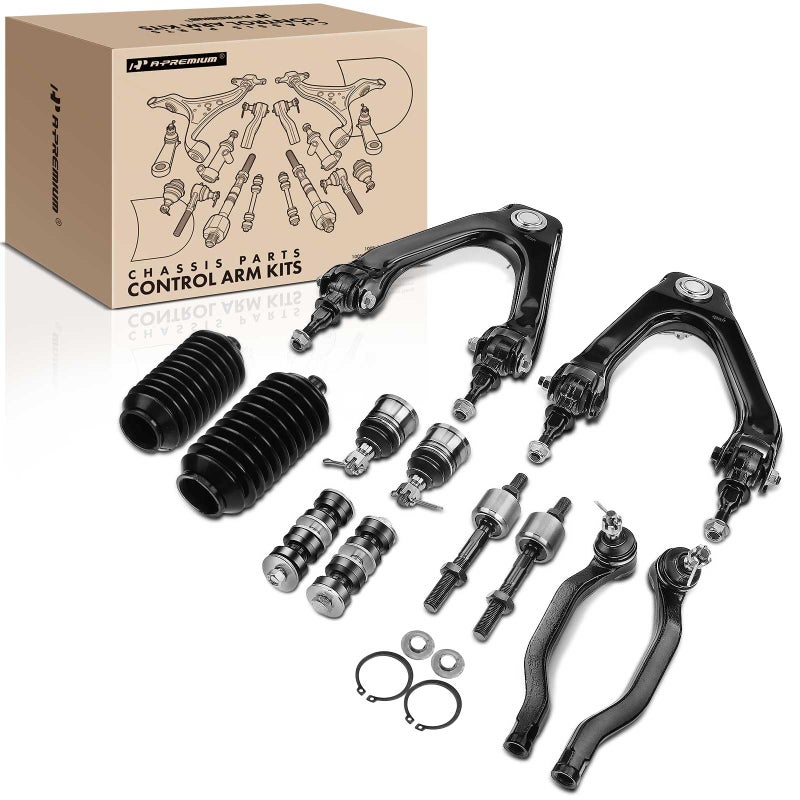 APremium Set of 12 Upper Control Arm Inner Outer Tie Rod End Lower Ball Joint Sway Bar Link Compatible with Honda Accord 1990 1991 1992 1993