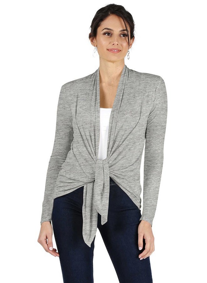 Simlu Lightweight Cardigans for Women Reg and Plus Size Light Cardigans for Women Summer Long Sleeves, Heather Grey, 3XL - Image 2
