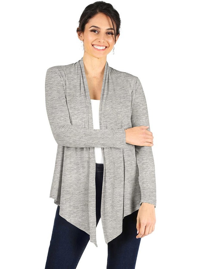 Simlu Lightweight Cardigans for Women Reg and Plus Size Light Cardigans for Women Summer Long Sleeves, Heather Grey, 3XL - Image 1