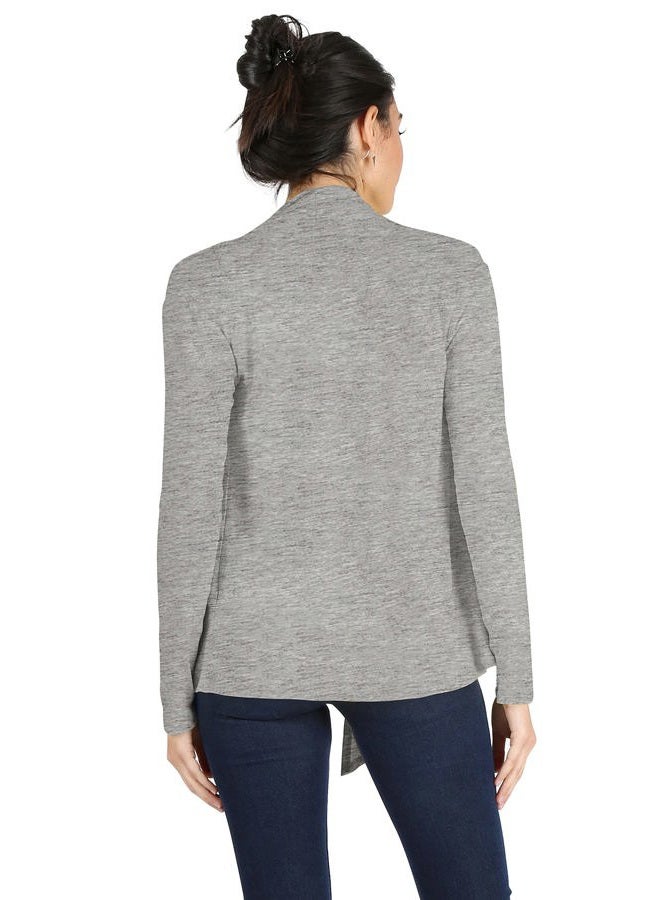 Simlu Lightweight Cardigans for Women Reg and Plus Size Light Cardigans for Women Summer Long Sleeves, Heather Grey, 3XL - Image 4