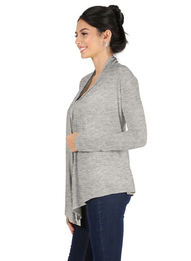 Simlu Lightweight Cardigans for Women Reg and Plus Size Light Cardigans for Women Summer Long Sleeves, Heather Grey, 3XL - Image 3