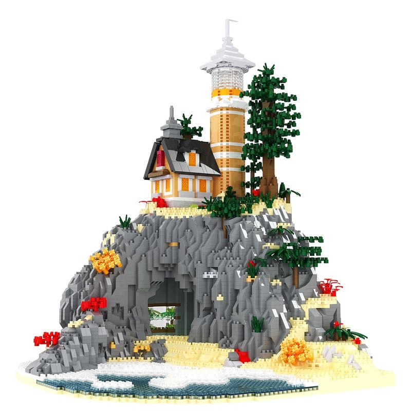 BDYDT Architecture Island Cave Lighthouse Micro Building Blocks Setsï¼ˆ5686PCSï¼‰- Building Block Model Gifts and Unique Collectibles Suitable for Children and Adult Creative Enthusiasts - Image 1