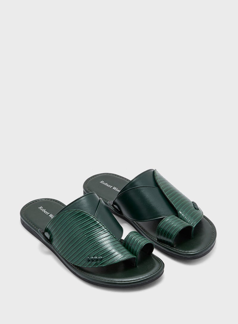Robert Wood Traditional Two Tone Textured Arabic Sandals  - Image 1