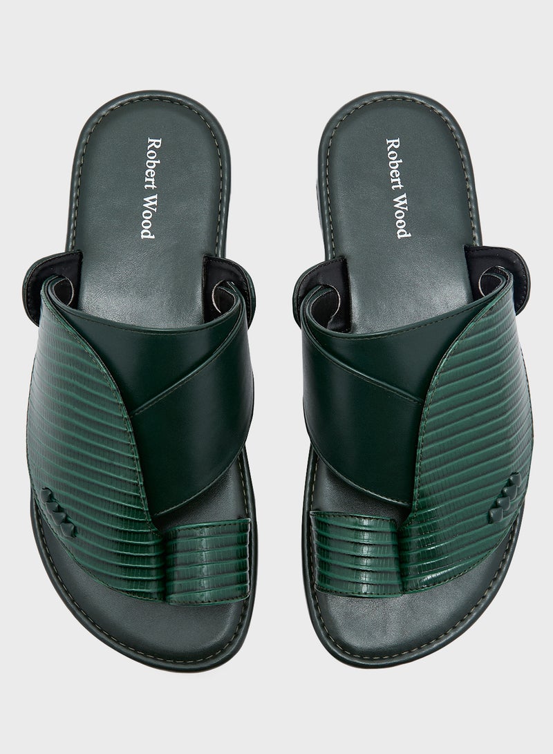 Robert Wood Traditional Two Tone Textured Arabic Sandals  - Image 4