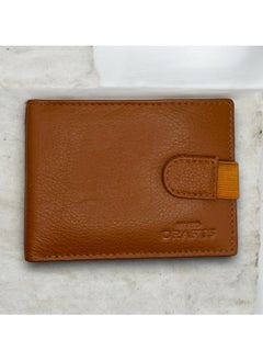 MARIO DRAFTS Men Leather Bifold Wallet with Credit Card Slots, Tan  - Image 1