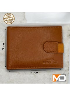 MARIO DRAFTS Men Leather Bifold Wallet with Credit Card Slots, Tan  - Image 3