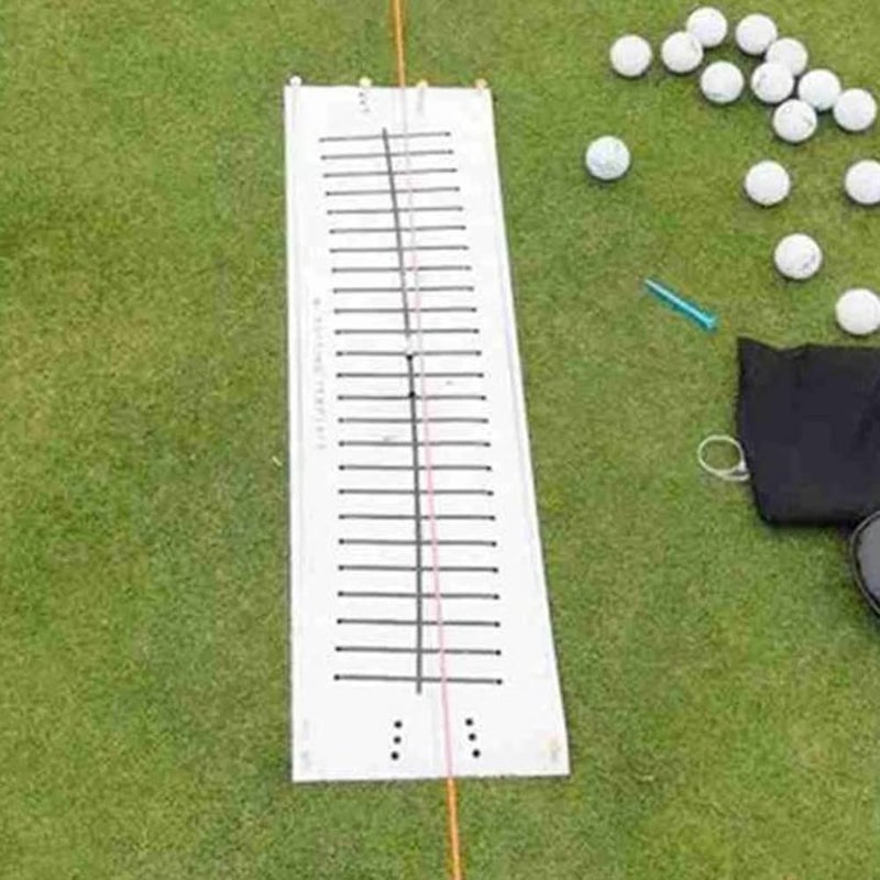 Indoor Golf Putting Mat Training Equipment With 15 Degree Slope Hitting Line And Practice Pad White - Image 4